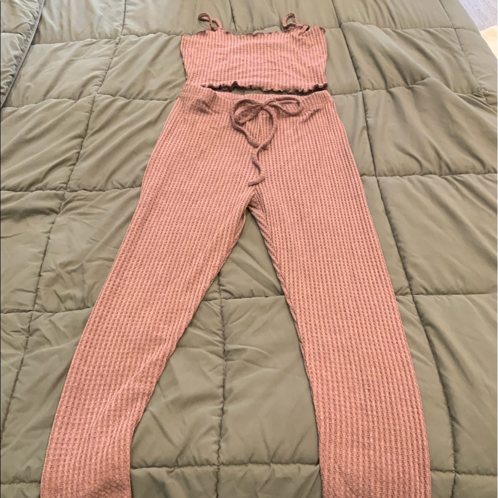 Pink small crop top w legging new